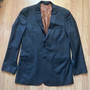 JOS A BANK Men's Blazer Gray Sports Coat 100% Wool Jacket 42XL Slim‎ Fit READ